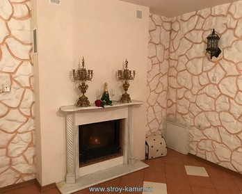 Недорогой портал из белого мрамора с топкой Supra Classic 168 С