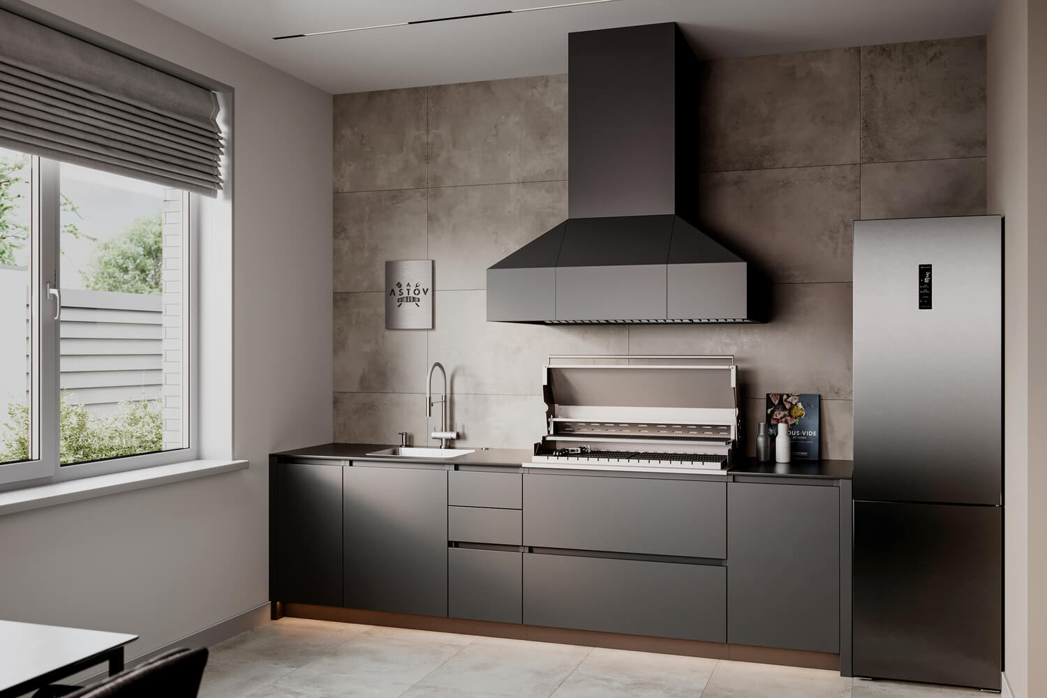 Кухня Astov BBQ № 1 (ширина 3000 мм)