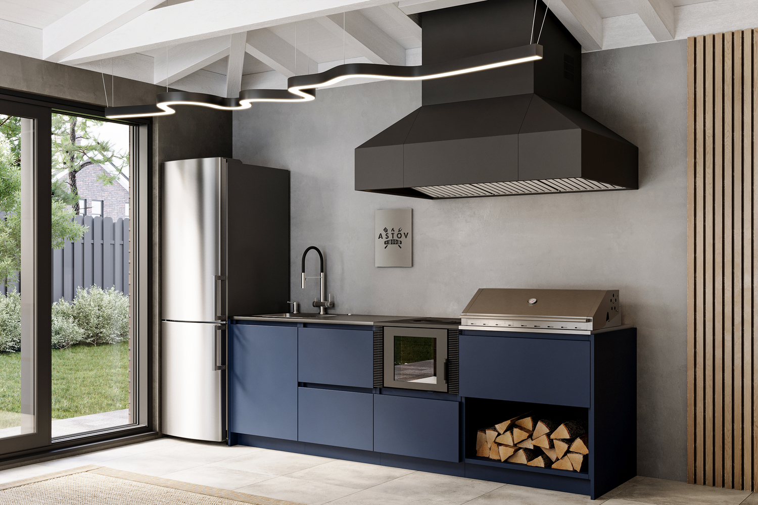 Кухня Astov BBQ № 12 (ширина 2640 мм)